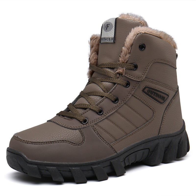 910 Lace-up Anti-slip Couple Snow Boots Winter