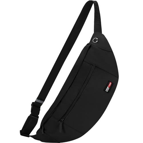 MAXTOP Large Crossbody Fanny Pack with 4-Zipper Pockets,Gifts for Enjoy Sports Festival Workout Traveling Running Casual Hands-Free Wallets Waist Pack Phone Bag Carrying All Phones