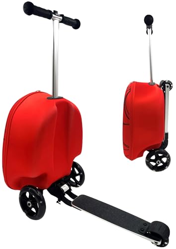 Fast Forward Kid’s Licensed 18" Ride-On Suitcase Scooter - Lightweight Carry-On Luggage Scooter with LED Light Up Wheels