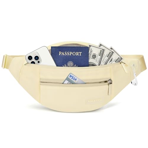 MAXTOP Large Crossbody Fanny Pack with 4-Zipper Pockets,Gifts for Enjoy Sports Festival Workout Traveling Running Casual Hands-Free Wallets Waist Pack Phone Bag Carrying All Phones