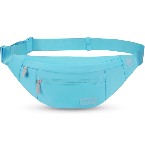 MAXTOP Large Crossbody Fanny Pack with 4-Zipper Pockets,Gifts for Enjoy Sports Festival Workout Traveling Running Casual Hands-Free Wallets Waist Pack Phone Bag Carrying All Phones