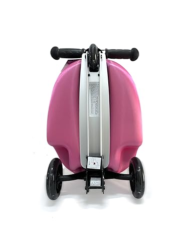 Fast Forward Disney Princess Suitcases for Girls – 18” Lightweight Kids Ride On Suitcase Scooter – 4” Wider Non-Slip Standing Deck with Weight Limit (Luggage 11lbs and Scooter 100lbs)