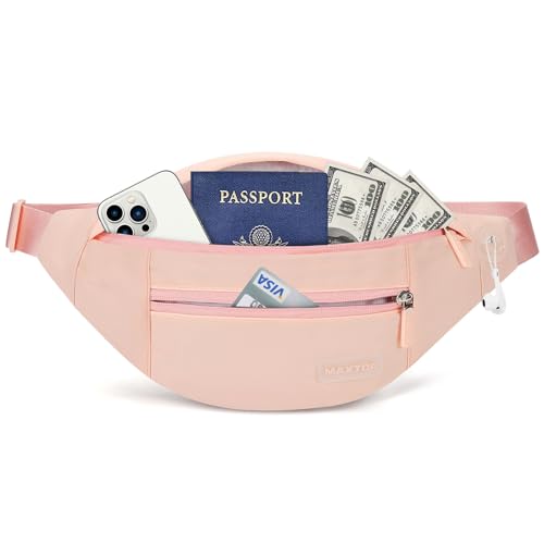 MAXTOP Large Crossbody Fanny Pack with 4-Zipper Pockets,Gifts for Enjoy Sports Festival Workout Traveling Running Casual Hands-Free Wallets Waist Pack Phone Bag Carrying All Phones