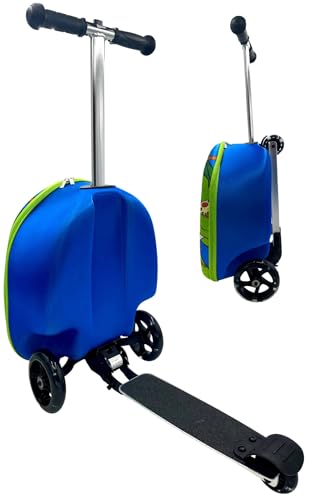 Fast Forward Kid’s Licensed 18" Ride-On Suitcase Scooter - Lightweight Carry-On Luggage Scooter with LED Light Up Wheels