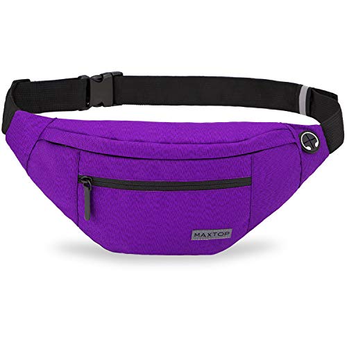MAXTOP Large Crossbody Fanny Pack with 4-Zipper Pockets,Gifts for Enjoy Sports Festival Workout Traveling Running Casual Hands-Free Wallets Waist Pack Phone Bag Carrying All Phones