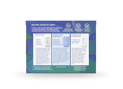Method Body Wash and Hair Care Gift Set, Simply Nourish, 3.4 oz Travel Size Bottles