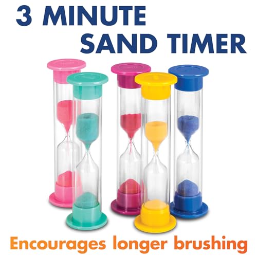 Practicon Child Deluxe Dental Care Kit, Travel Size Bundle w/Toothbrush, Crest Toothpaste, Floss, Lip Balm and Sand Timer, TSA Friendly Kids Oral Care Kit
