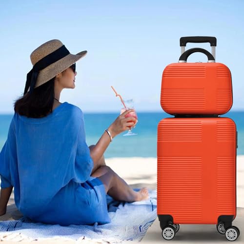 ILLUMINEW 4-Piece Luggage Sets with Durable Lightweight Carry-On Suitcases, Spinner Wheels, and TSA-Approved Lock orange(12/20/24/28in)