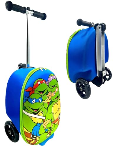 Fast Forward Kid’s Licensed 18" Ride-On Suitcase Scooter - Lightweight Carry-On Luggage Scooter with LED Light Up Wheels
