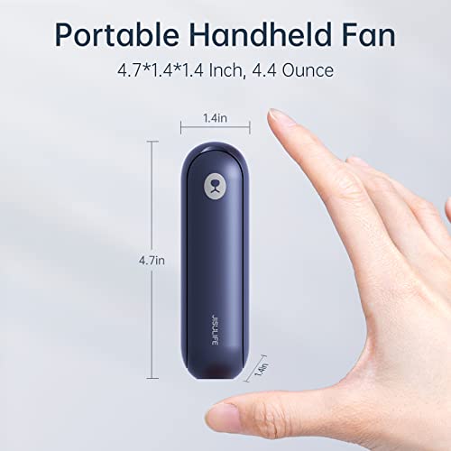 JISULIFE Portable Handheld Fan, Mini 3 In 1 with Rechargeable Battery, Personal Pocket Fan for Travel, Outdoor, USB Power Bank, Flashlight, Essential Ideal Gifts for Men/Women/Family/Friends - Blue