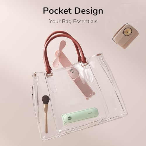 JISULIFE Handheld Mini Fan, 3 IN 1 USB Rechargeable Portable Fan [12-19 Working Hours] with Power Bank, Flashlight, Pocket Design for Travel/Summer/Concerts/Lash, Gifts for Women (Pink)