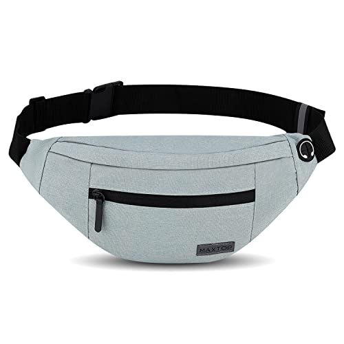 MAXTOP Large Crossbody Fanny Pack with 4-Zipper Pockets,Gifts for Enjoy Sports Festival Workout Traveling Running Casual Hands-Free Wallets Waist Pack Phone Bag Carrying All Phones