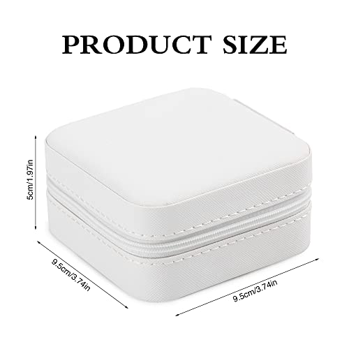 Small Travel Jewelry Box With Mirror, Portable Jewelry organizer Display Storage Box for Earrings Rings Necklaces, Jewelry ase for female Girls white 1pc