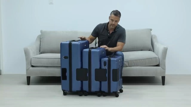 Tach V3.1 Hard Shell 3 Piece Luggage Set - 20, 24 & 28 inch Luggage | Carry On, Medium & Large Checked Suitcases | Patented Built-In Connecting System | Rolling Suitcase Links 9 Bags (Green)