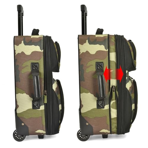 U.S. Traveler Lightweight Rolling 20" Carry On Luggage Softside Suitcase, Camouflage, 2 Wheel-1 Piece