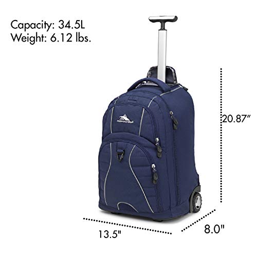 High Sierra Freewheel Wheeled Laptop Backpack True Navy 205 x 135 x 8Inch