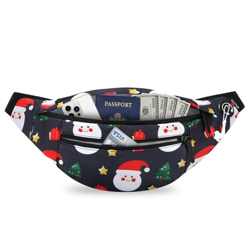 MAXTOP Large Crossbody Fanny Pack with 4-Zipper Pockets,Gifts for Enjoy Sports Festival Workout Traveling Running Casual Hands-Free Wallets Waist Pack Phone Bag Carrying All Phones