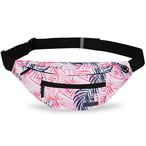 MAXTOP Large Crossbody Fanny Pack with 4-Zipper Pockets,Gifts for Enjoy Sports Festival Workout Traveling Running Casual Hands-Free Wallets Waist Pack Phone Bag Carrying All Phones