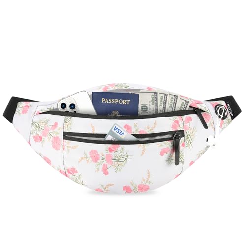 MAXTOP Large Crossbody Fanny Pack with 4-Zipper Pockets,Gifts for Enjoy Sports Festival Workout Traveling Running Casual Hands-Free Wallets Waist Pack Phone Bag Carrying All Phones