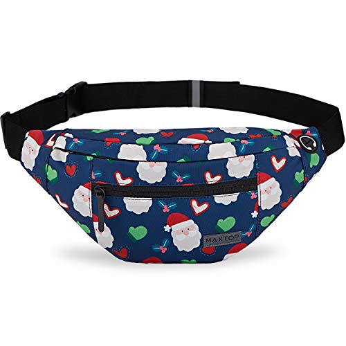 MAXTOP Large Crossbody Fanny Pack with 4-Zipper Pockets,Gifts for Enjoy Sports Festival Workout Traveling Running Casual Hands-Free Wallets Waist Pack Phone Bag Carrying All Phones