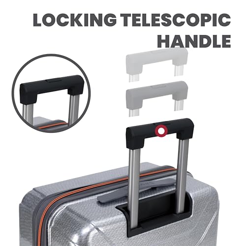 Spyder Traverse 29 Inch Expandable Hardside Upright Suitcase with 360° Spinner Wheels, TSA Approved Lock, Silver