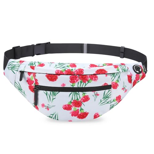 MAXTOP Large Crossbody Fanny Pack with 4-Zipper Pockets,Gifts for Enjoy Sports Festival Workout Traveling Running Casual Hands-Free Wallets Waist Pack Phone Bag Carrying All Phones