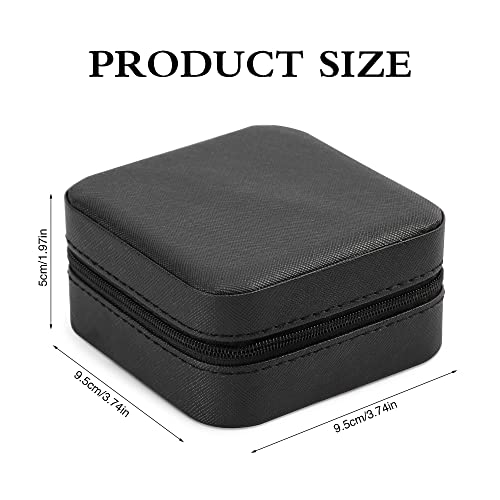 Small Travel Jewelry Box With Mirror, Portable Jewelry organizer Display Storage Box for Earrings Rings Necklaces, Jewelry ase for female Girls (Black) 1pc