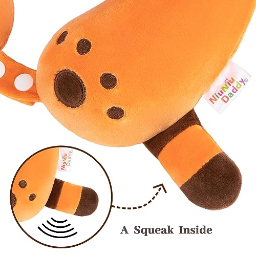 Niuniu Daddy Red Panda Kids Neck Travel Pillow for Traveling, Portable Memory Foam Neck Supportive Cervical Pillow for Long Flights Airplane, Car Headrest Sleeping for 3-8 Y/O Boys Girls Toddler