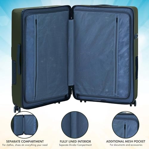 Tach V3.1 Hard Shell 3 Piece Luggage Set - 20, 24 & 28 inch Luggage | Carry On, Medium & Large Checked Suitcases | Patented Built-In Connecting System | Rolling Suitcase Links 9 Bags (Green)