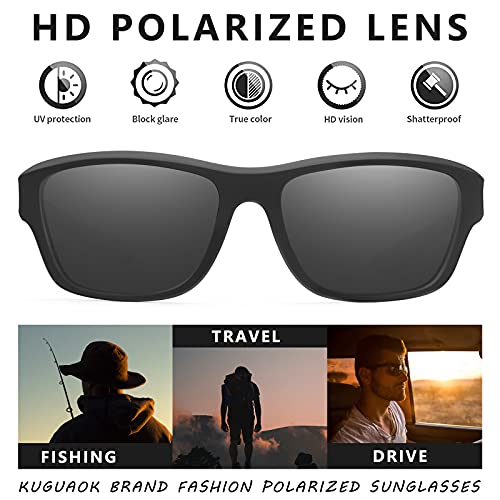 KUGUAOK Polarized Sports Sunglasses for Men Driving Cycling Fishing Sun Glasses 100% UV Protection Goggles