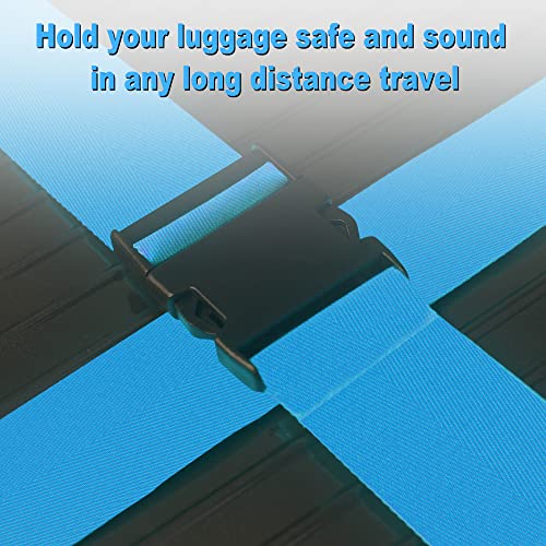 Luggage Straps for Suitcases TSA Approved Travel Belt 4 Pack by Chelmon (Sky Blue)