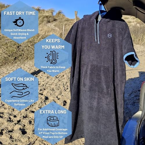 Hang 11 Surf Poncho - Surf Changing Poncho with Hood & Front Pocket