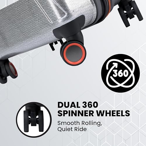 Spyder Traverse 29 Inch Expandable Hardside Upright Suitcase with 360° Spinner Wheels, TSA Approved Lock, Silver