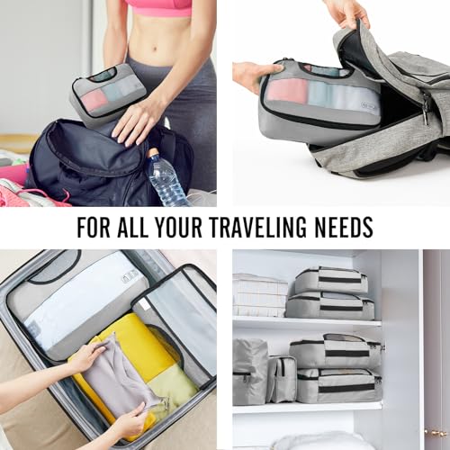 Veken 8 Set Packing Cubes for Travel, Suitcase Essentials Organizer Bags Set for Luggage, Road Trip Travel Accessories in 4 Sizes (Extra Large, Large, Medium, Small)