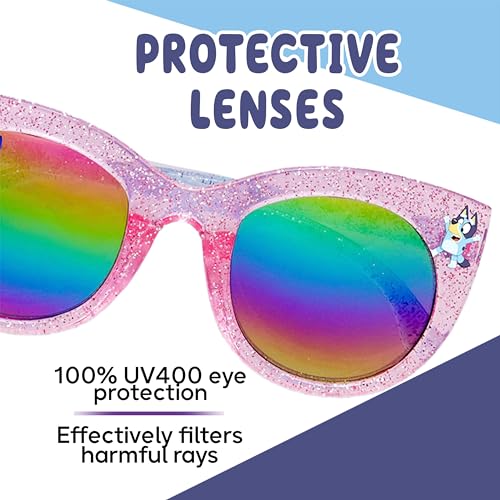 Bluey Toddler Sunglasses - Arkaid Bluey Cateye with Comfortable UV-Protective Bluey Sunglasses Toddler Size w/t Soft Case