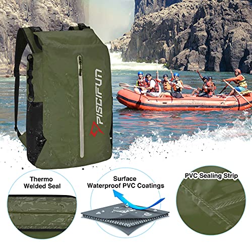 Piscifun Dry Bag Waterproof, Lightweight Dry Backpack with Waist Pouch and Phone Case for Kayaking, Boating 10L 20L 30L