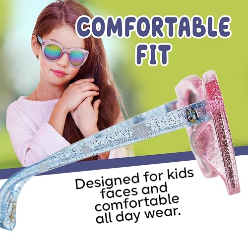 Bluey Toddler Sunglasses - Arkaid Bluey Cateye with Comfortable UV-Protective Bluey Sunglasses Toddler Size w/t Soft Case