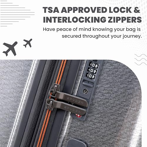 Spyder Traverse 29 Inch Expandable Hardside Upright Suitcase with 360° Spinner Wheels, TSA Approved Lock, Silver