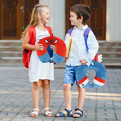 Superhero Travel Pillow for Kids & Adults with Sleep Eye Mask, Memory Foam U-Shaped Neck Pillow with Washable Cover, Soft Head Support Travel Accessories for Airplane Car Train Bus Recline, Green