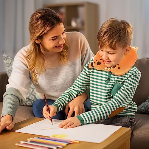 Niuniu Daddy Red Panda Kids Neck Travel Pillow for Traveling, Portable Memory Foam Neck Supportive Cervical Pillow for Long Flights Airplane, Car Headrest Sleeping for 3-8 Y/O Boys Girls Toddler