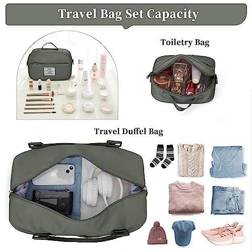 Weekender Bags for Women,Personal Item Travel Bag with Shoes Compartment,Overnight Travel Duffel Bag with Toiletry Bag