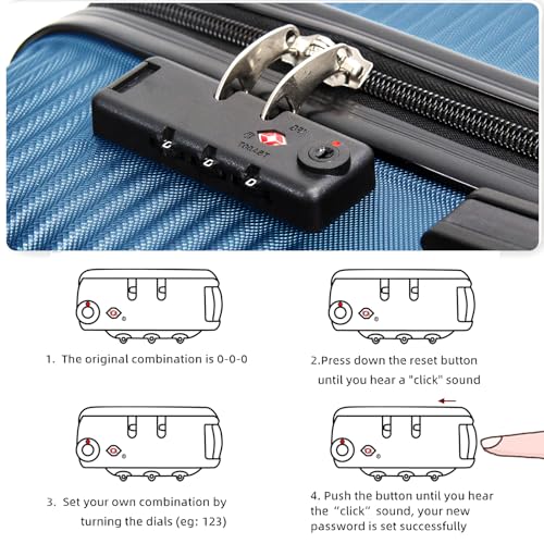 ILLUMINEW 2-Piece Luggage Sets with Durable Lightweight Carry-On Suitcases, Spinner Wheels, and TSA-Approved Lock Dark Blue (20/24)