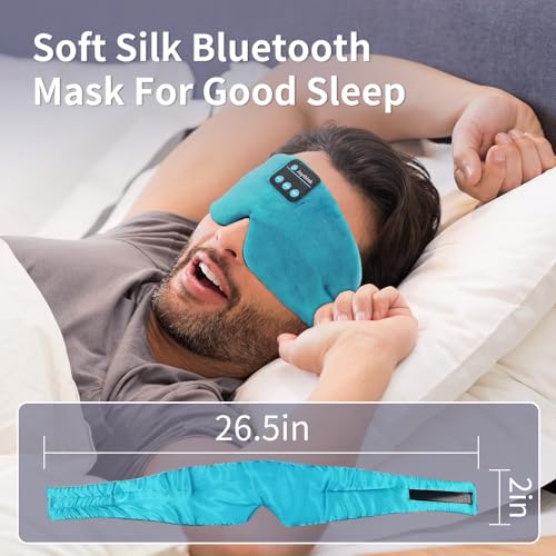 Joythink Sleep Headphones Bluetooth Sleep Mask Silk Kids Children Wireless Headband Headphones for Sleeping Travel Adjustable Sleeping Eye Mask with Thin Speaker