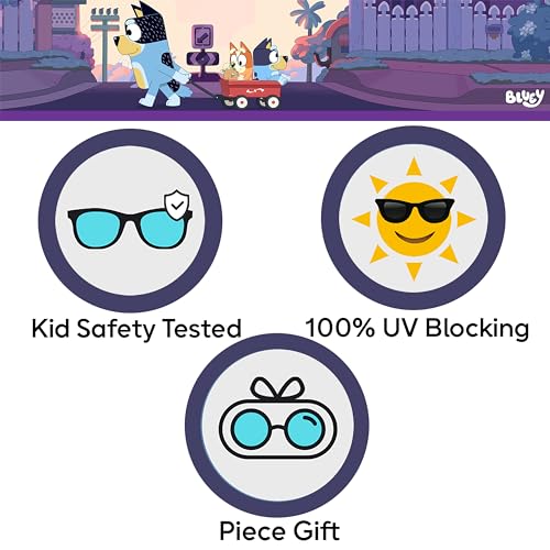 Bluey Toddler Sunglasses - Arkaid Bluey Cateye with Comfortable UV-Protective Bluey Sunglasses Toddler Size w/t Soft Case