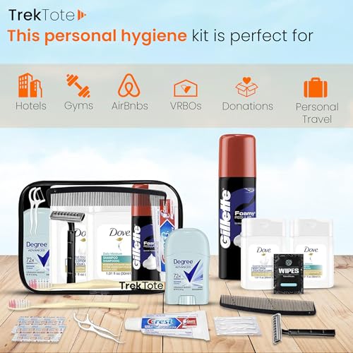 15-Piece Travel Toiletries Kit – TSA Approved Hygiene Set with Lightweight, Compact Toiletry Bag – Essential Toiletries Set for Men and Women – Portable, Reusable, and Perfectly Sized for Easy Packing