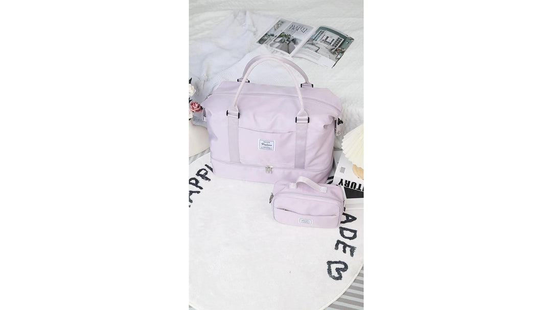 Weekender Bags for Women,Personal Item Travel Bag with Shoes Compartment,Overnight Travel Duffel Bag with Toiletry Bag