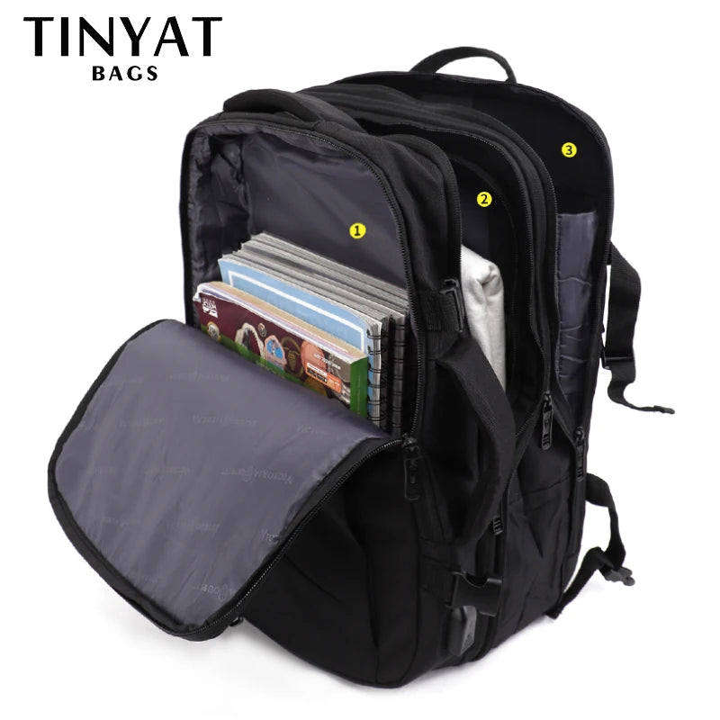 TINYAT Travel Backpack for Women Men, Carry On Backpack,TSA Laptop Backpack Flight Approved, College Nurse Bag Casual Daypack