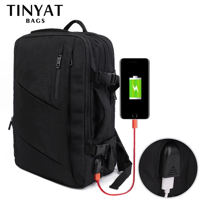 TINYAT Travel Backpack for Women Men, Carry On Backpack,TSA Laptop Backpack Flight Approved, College Nurse Bag Casual Daypack