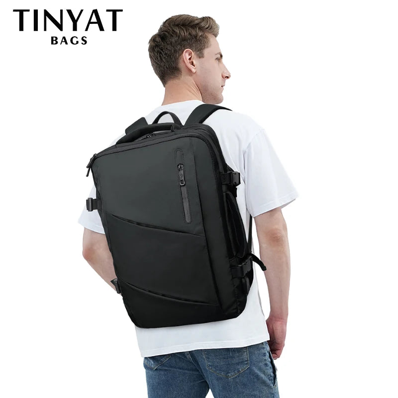 TINYAT Travel Backpack for Women Men, Carry On Backpack,TSA Laptop Backpack Flight Approved, College Nurse Bag Casual Daypack