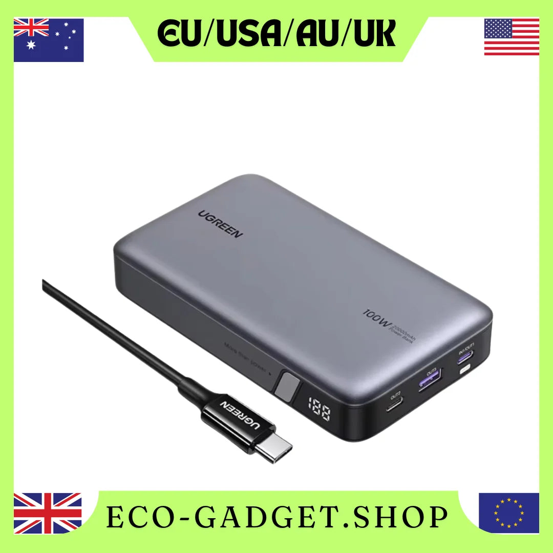 UGREEN 100W 20000mAh Power Bank Portable PD Fast Charging PowerBank for iPhone 15 Laptop Notebook Fast Charge External Battery